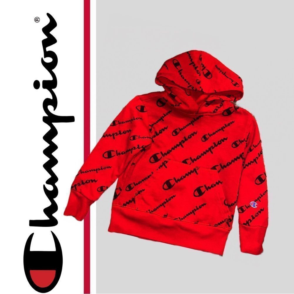 Champion Boys Logo Red and Black Hoodie -‎ Size 4
